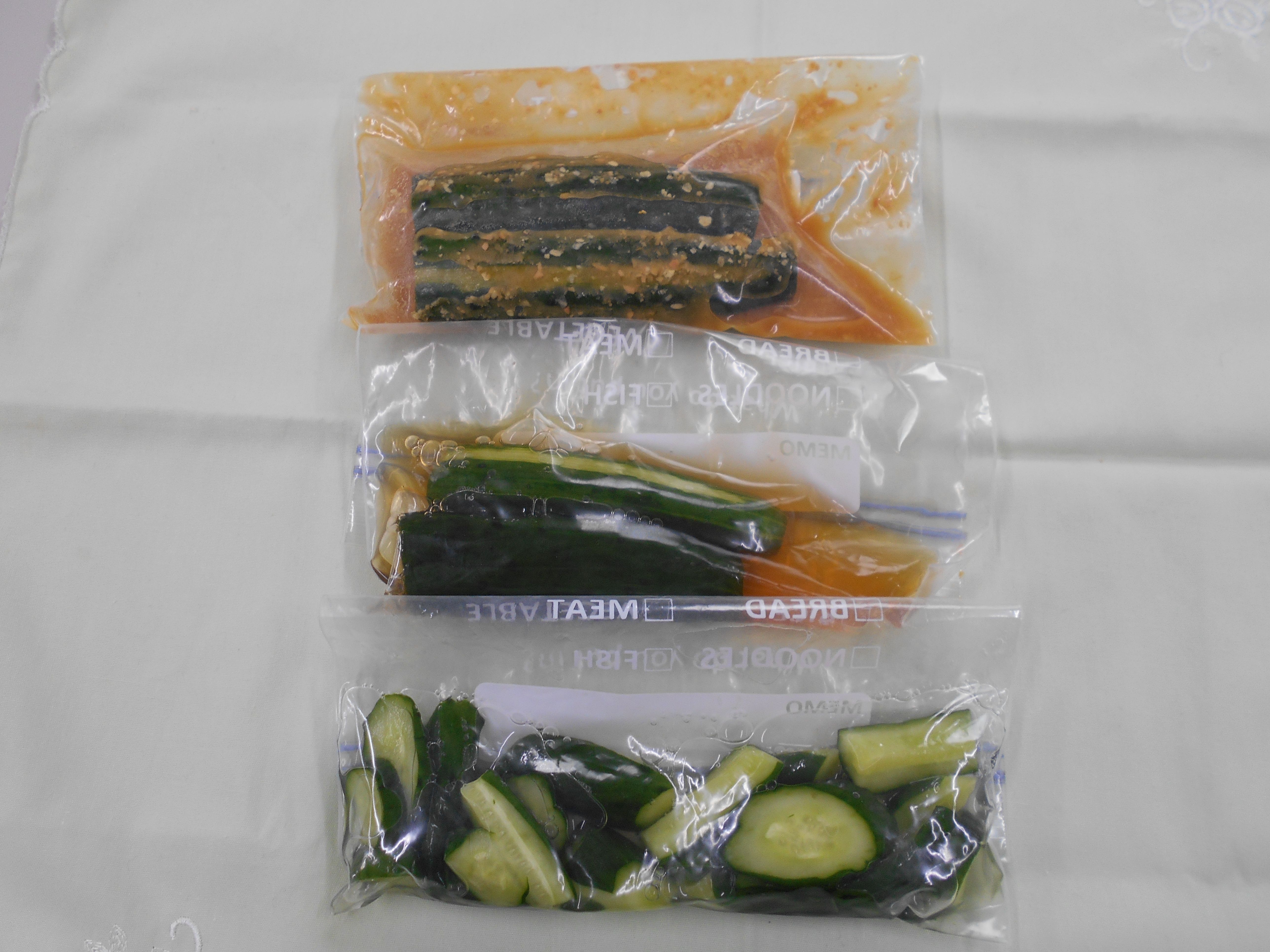 料理クラブで実習したきゅうりの漬物